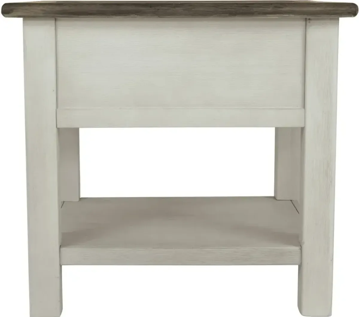 Signature Design by Ashley® Bolanburg Weathered Oak Rectangular End Table with Antique White Base 
