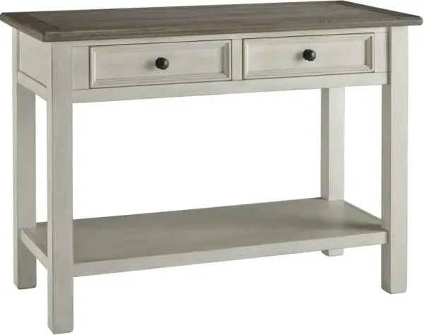 Signature Design by Ashley® Bolanburg Weathered Oak Sofa Table with Antique White Base