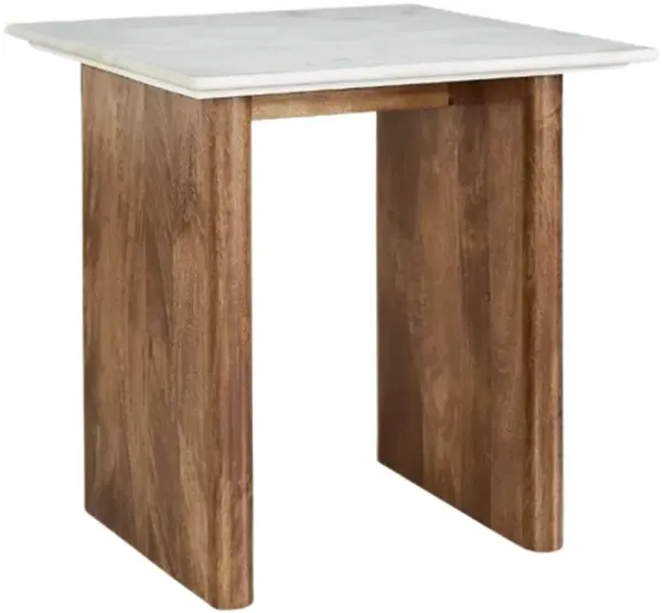 Signature Design by Ashley® Isanti White Rectangular End Table with Brown Base