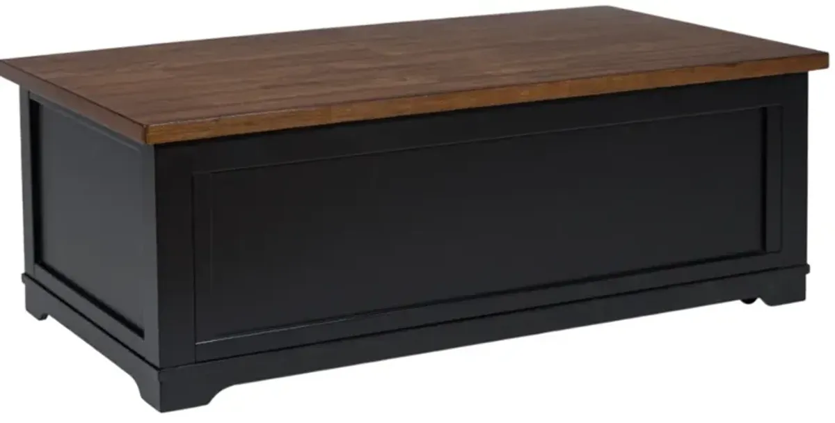 Signature Design by Ashley® Wildenauer Brown Lift Top Cocktail Table with Black Base