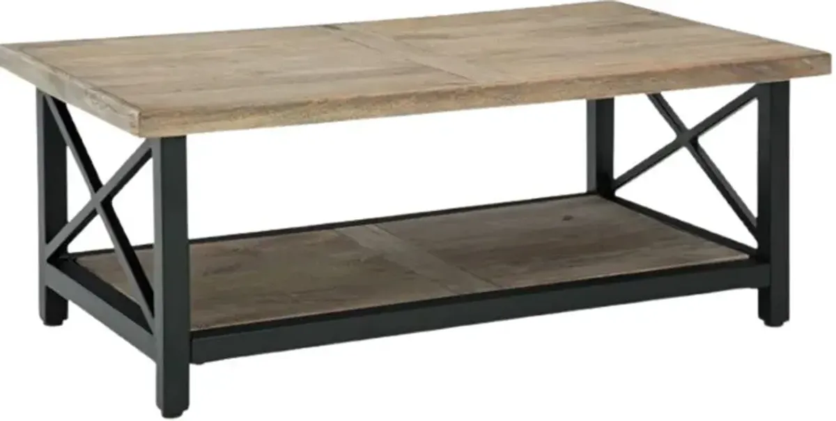 Signature Design by Ashley® Bristenfort Brown Cocktail Table with Black Base