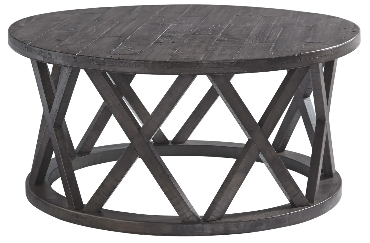 Signature Design by Ashley® Sharzane Grayish Brown Round Coffee Table