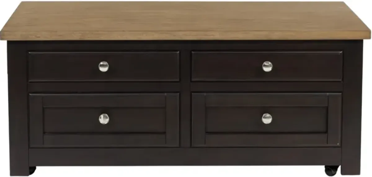 Signature Design by Ashley® Drazmine Brown Coffee Table with Dark Chocolate Base