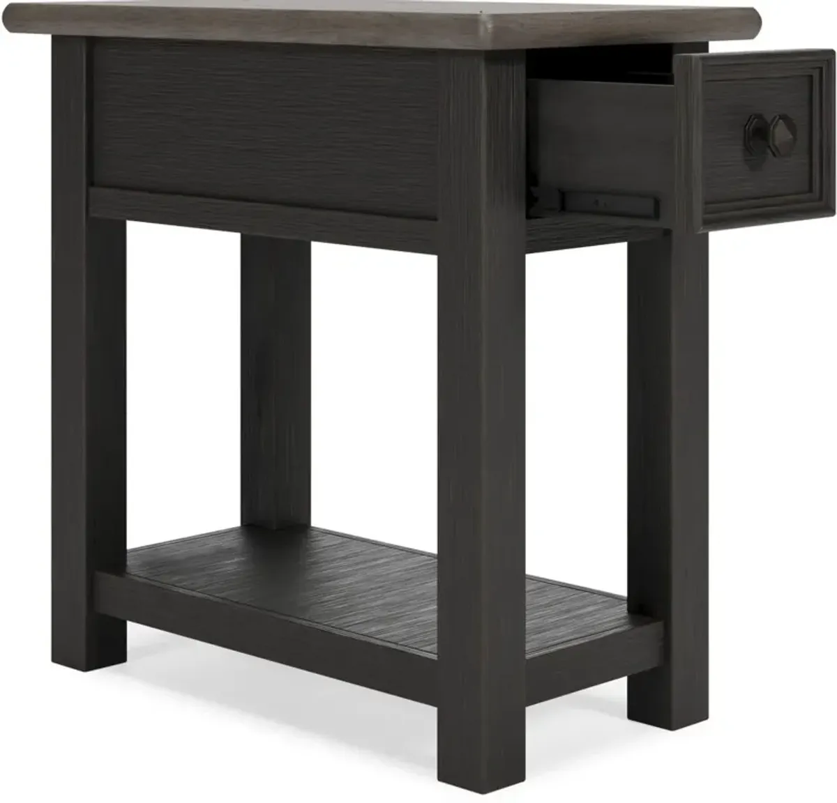 Signature Design by Ashley® Tyler Creek Grayish Brown End Table with Black Base 