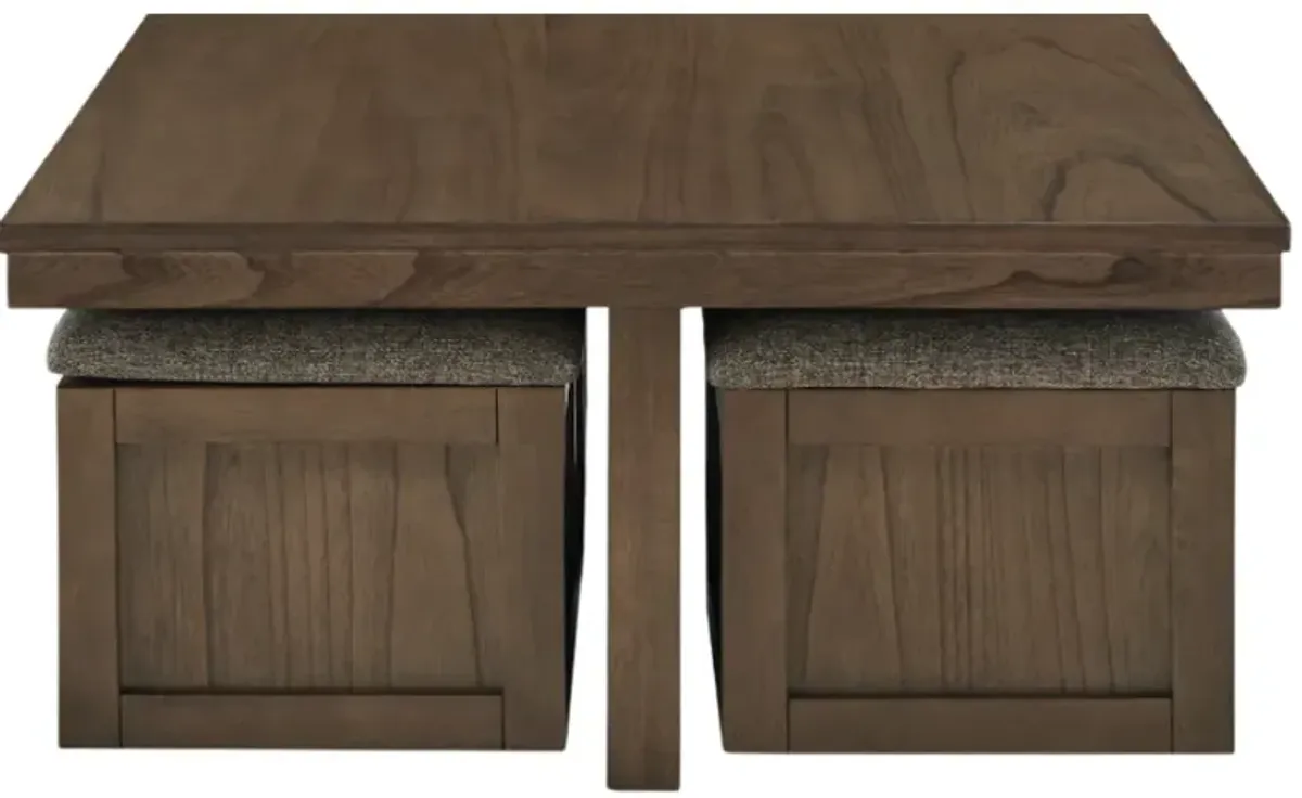 Signature Design by Ashley® Boardernest 5-Piece Brown Coffee Table and Stool Set