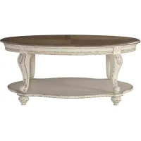 Signature Design by Ashley® Realyn White/Brown Oval Coffee Table