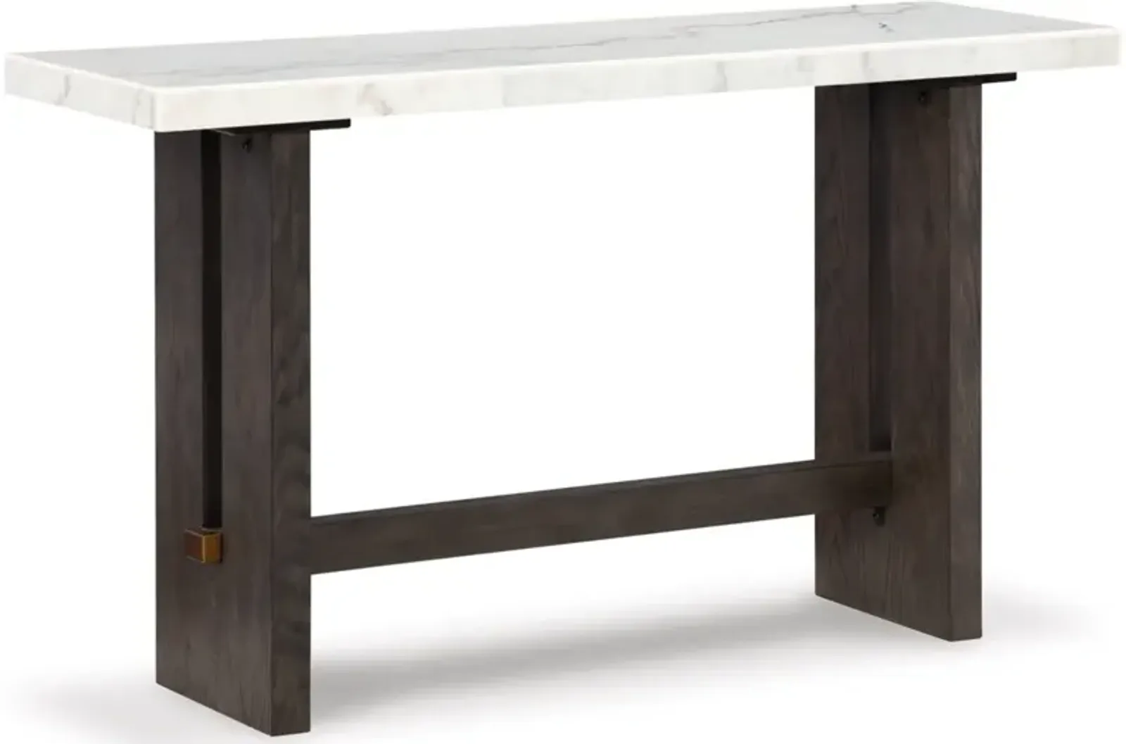 Signature Design by Ashley® Burkhaus White Sofa Table with Dark Brown Base