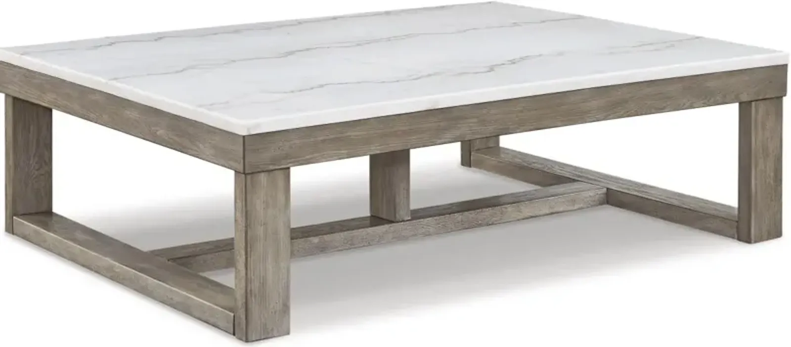 Signature Design by Ashley® Loyaska Ivory Coffee Table with Brown Base 