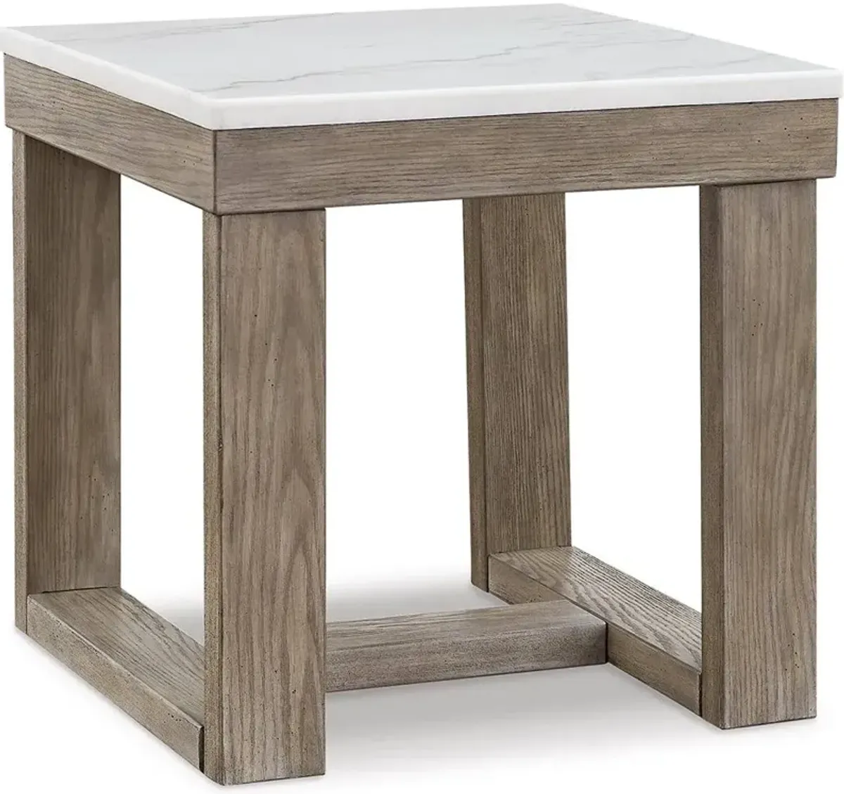 Signature Design by Ashley® Loyaska Ivory End Table with Brown Base 