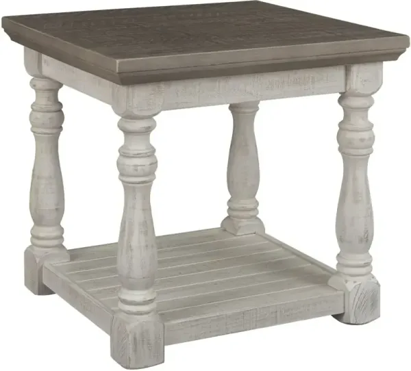 Signature Design by Ashley® Havalance Gray End Table with Vintage White Base