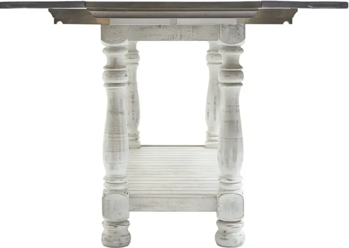 Signature Design by Ashley® Havalance Gray Flip Top Sofa Table with Vintage White Base