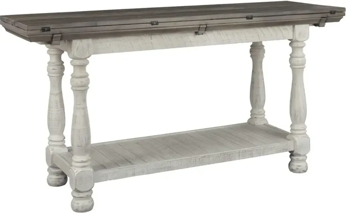 Signature Design by Ashley® Havalance Gray Lift-Top Sofa Table with Antique White Base