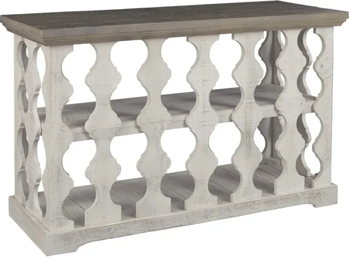 Signature Design by Ashley® Havalance Gray Console Sofa Table with Vintage White Base