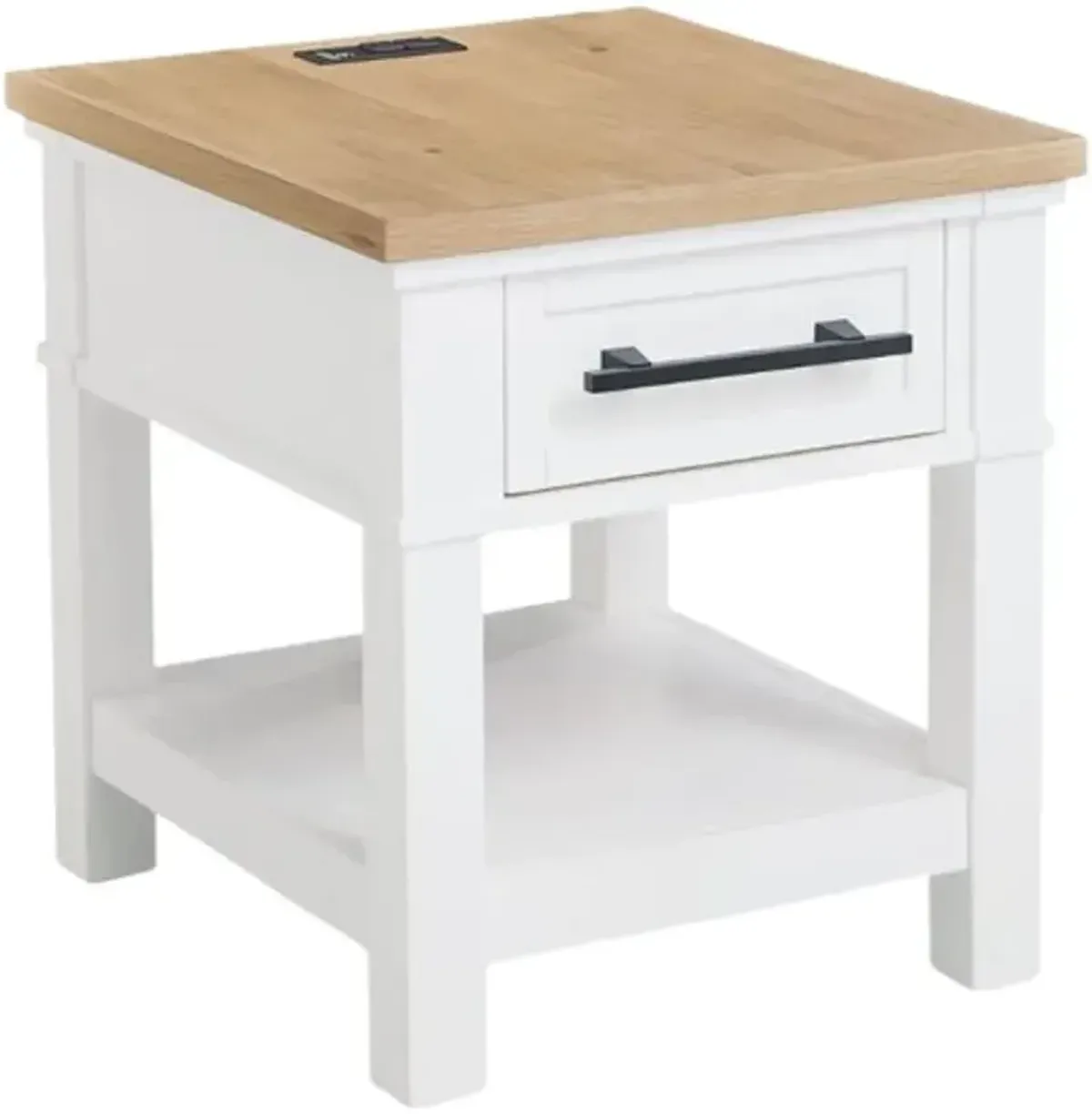 Signature Design by Ashley® Ashbryn Natural End Table with White Base