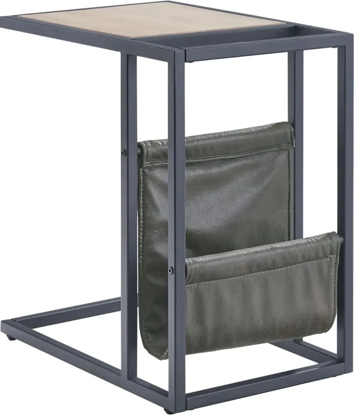 Signature Design by Ashley® Freslowe Light Brown Chairside End Table with Black Metal Base