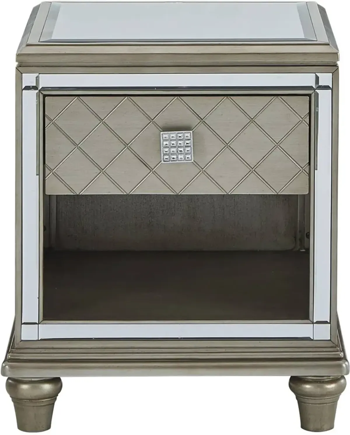Signature Design by Ashley® Chevanna Mirror Top End Table with Platinum Base 