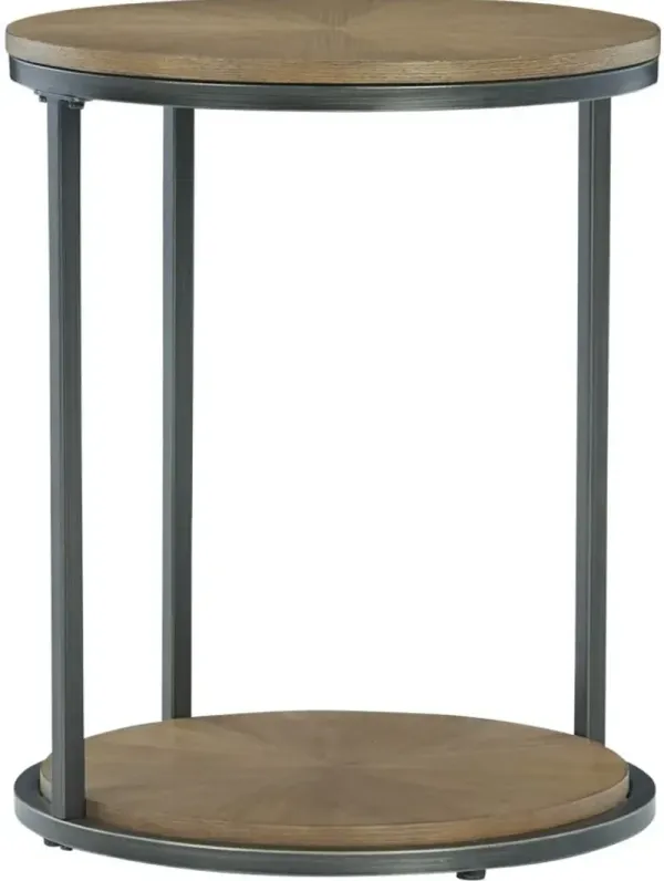Signature Design by Ashley® Fridley Brown Round End Table with Black Base