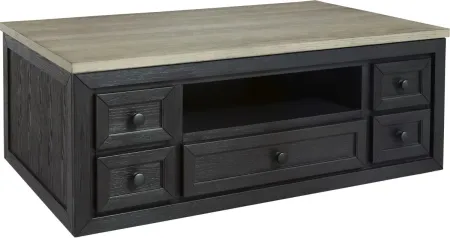 Signature Design by Ashley® Foyland Black/Brown Lift-Top Coffee Table