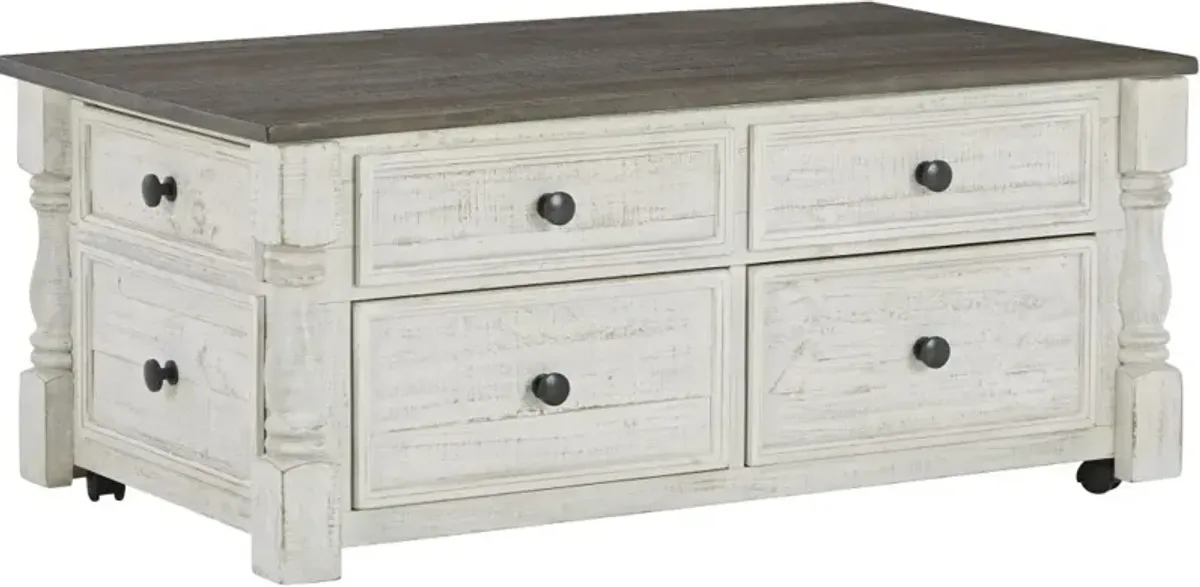 Signature Design by Ashley® Havalance Gray Lift-Top Coffee Table with Distressed Vintage White Base