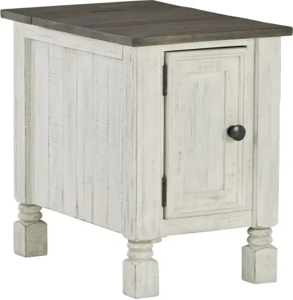 Signature Design by Ashley® Havalance Gray Chairside End Table with Distressed Vintage White Base