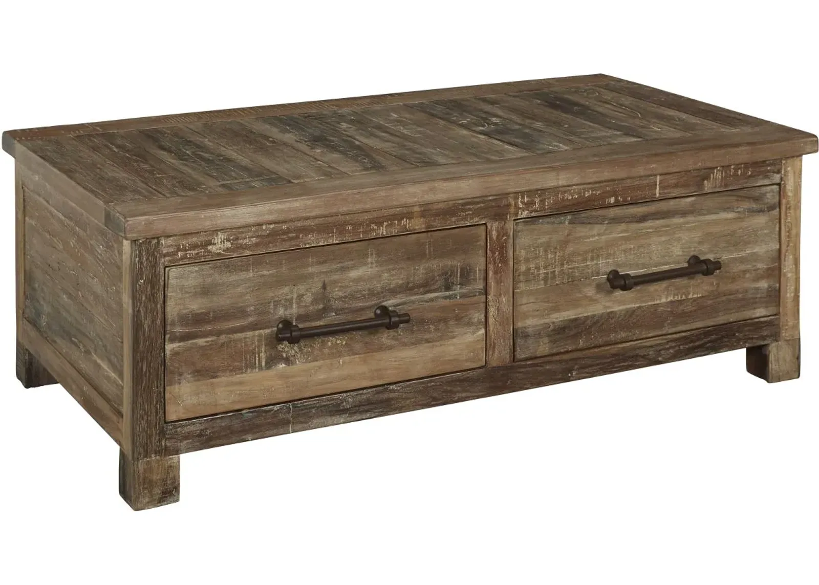 Signature Design by Ashley® Randale Distressed Brown Storage Coffee Table