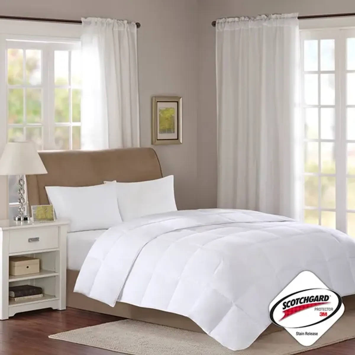 Olliix True North by Sleep Philosophy White Twin Level 1 Cotton Sateen White Down Comforter