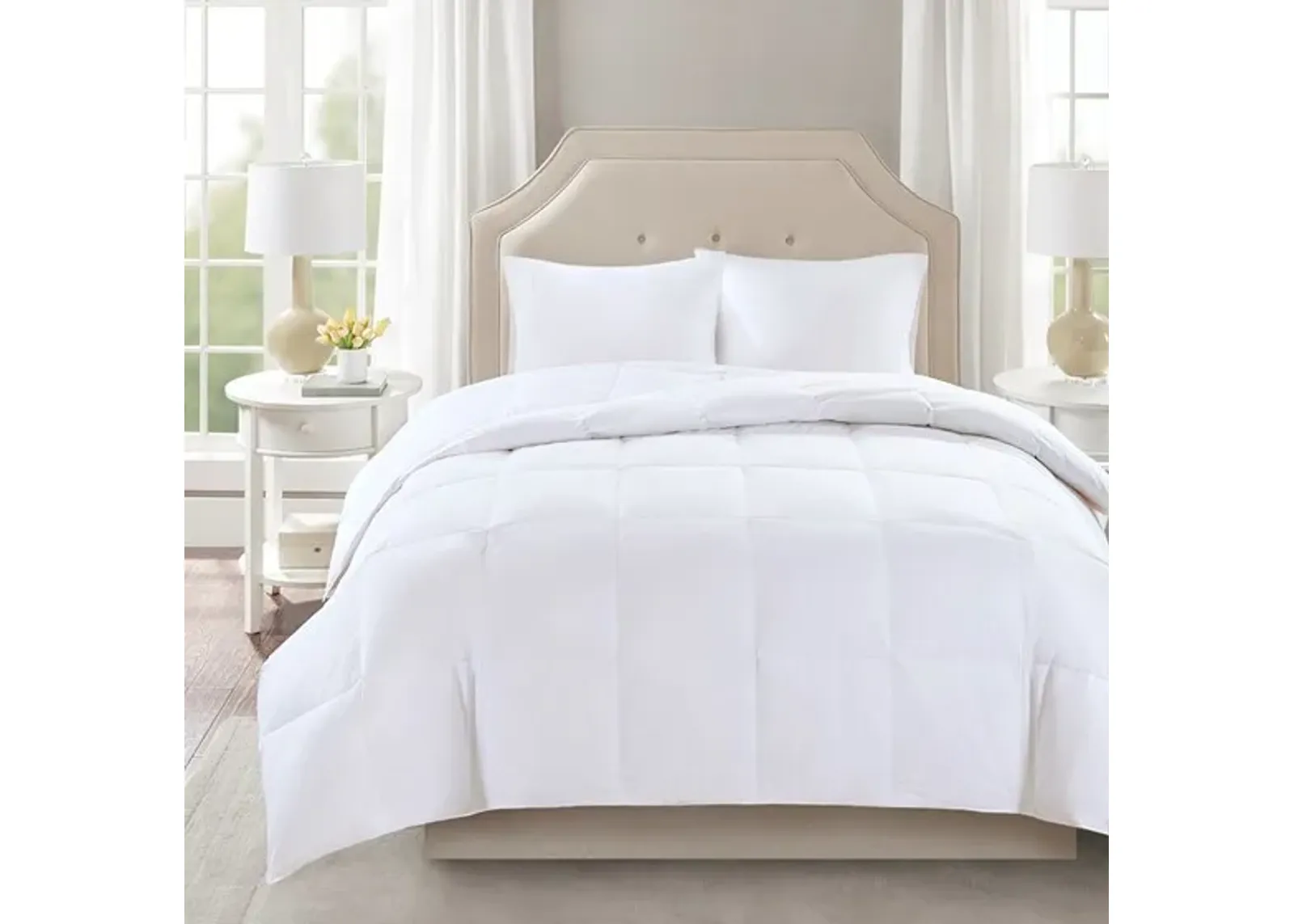 Olliix True North by Sleep Philosophy White Twin Level 2 Cotton Sateen White Down Comforter