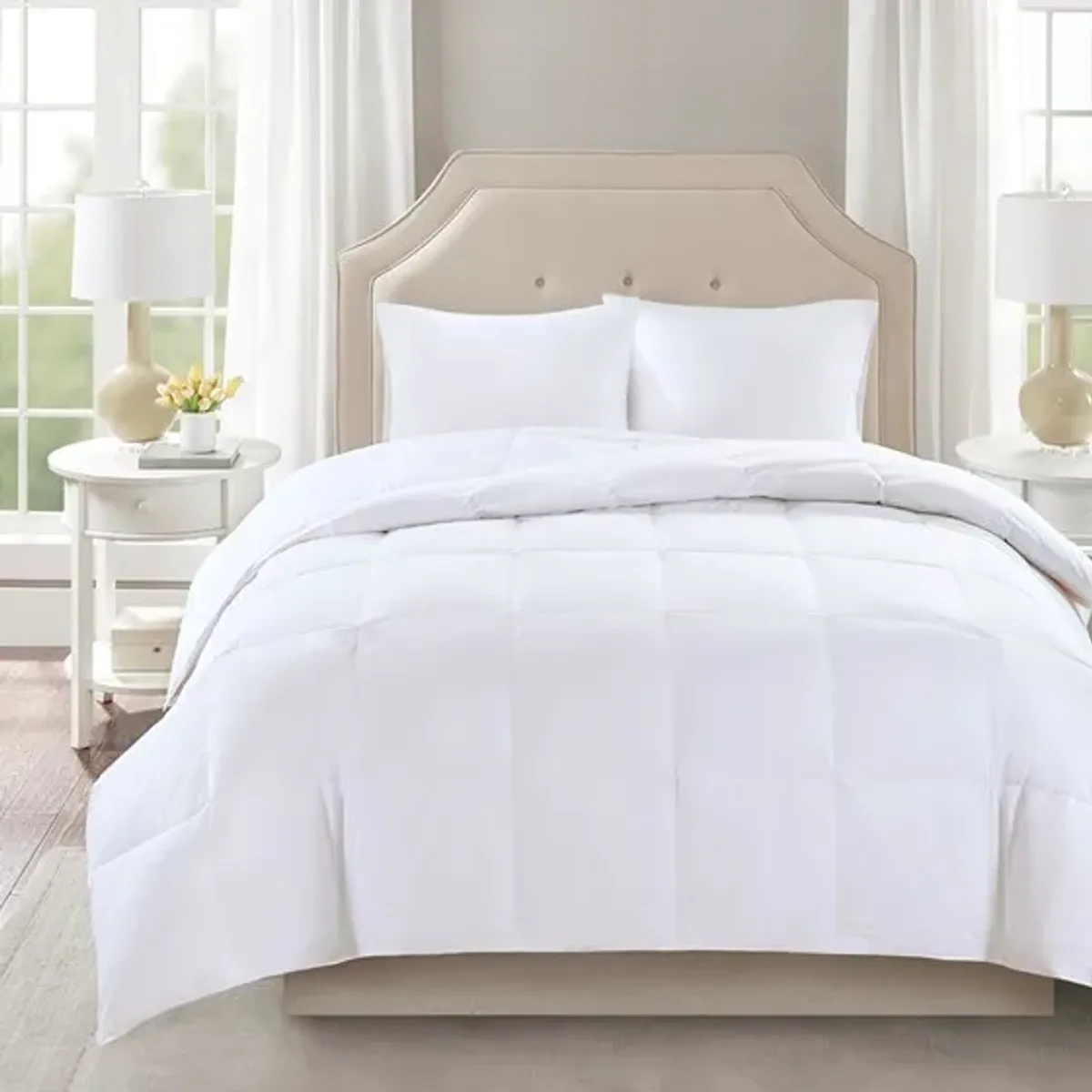 Olliix True North by Sleep Philosophy White Full/Queen Level 2 Cotton Sateen White Down Comforter