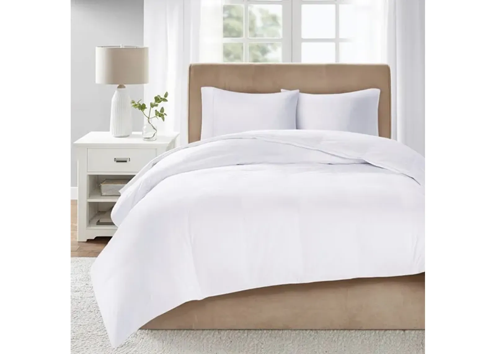 Olliix True North by Sleep Philosophy White Twin Level 3 Cotton Sateen White Down Comforter