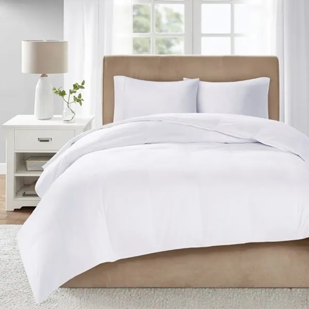 Olliix True North by Sleep Philosophy White Twin Level 3 Cotton Sateen White Down Comforter