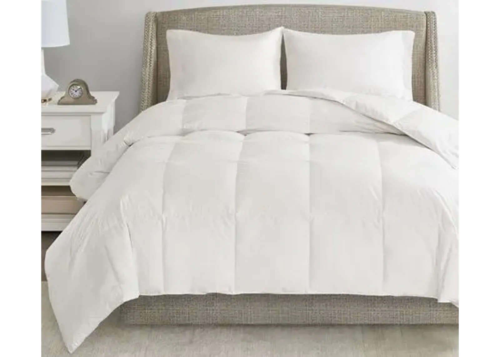 Olliix True North by Sleep Philosophy White Twin All Season Warmth Oversized Cotton Down Comforter