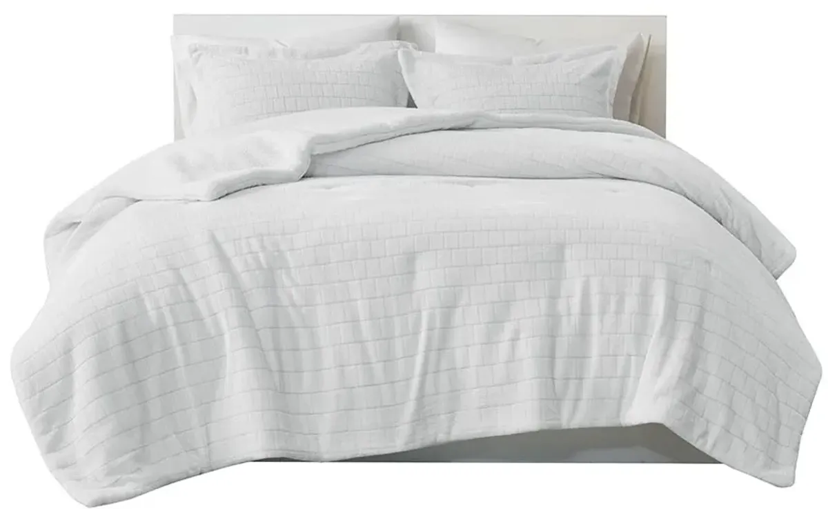 Olliix by True North by Sleep Philosophy Laurie IvoryTwin Plush to Sherpa Comforter Set