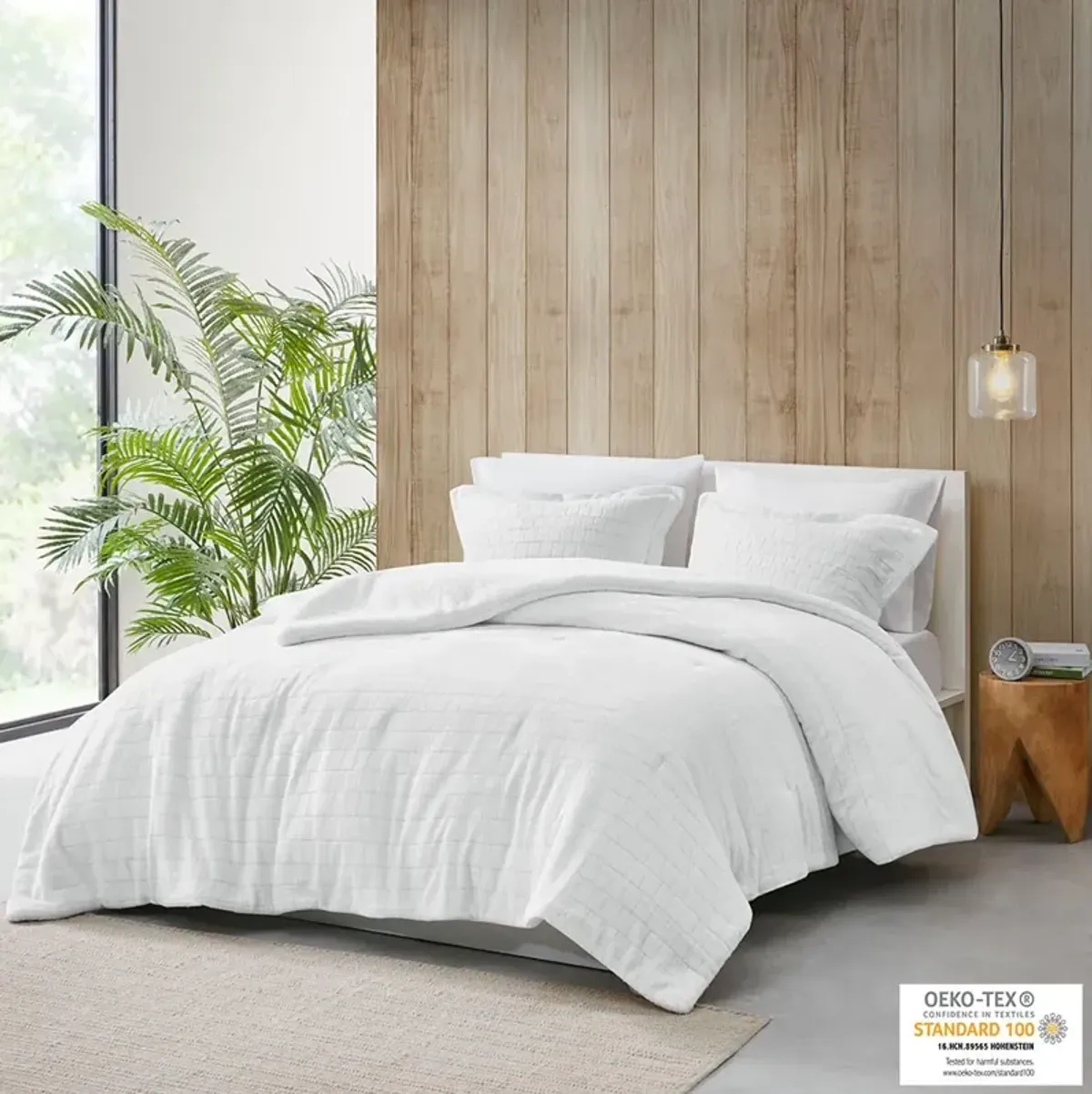 Olliix by True North by Sleep Philosophy Laurie Ivory Full/Queen Plush to Sherpa Comforter Set