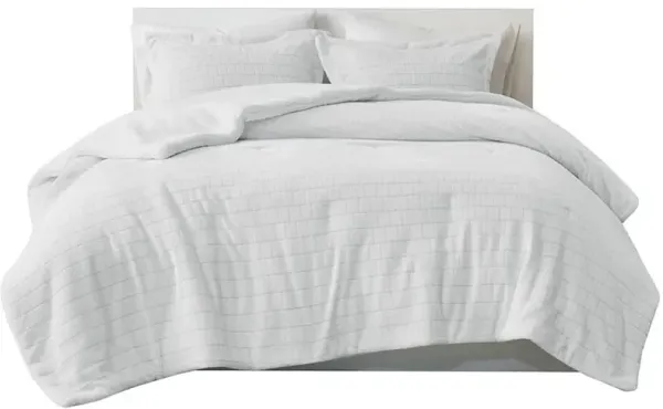Olliix by True North by Sleep Philosophy Laurie Ivory Full/Queen Plush to Sherpa Comforter Set