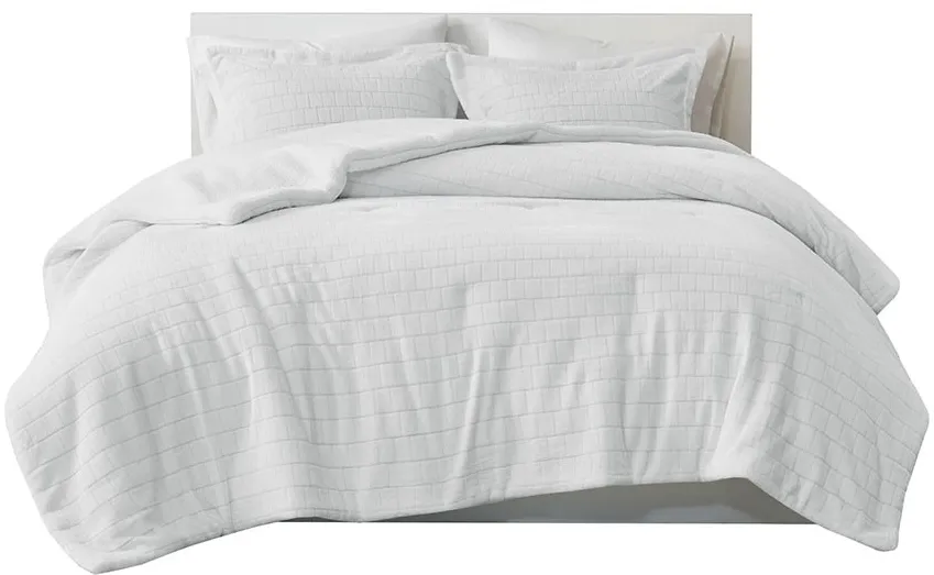 Olliix by True North by Sleep Philosophy Laurie Ivory Full/Queen Plush to Sherpa Comforter Set