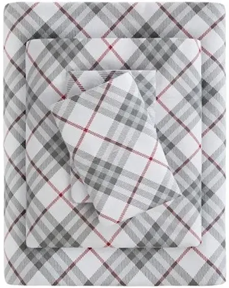 Olliix by True North by Sleep Philosophy Cozy Flannel Red Plaid Twin Cotton Printed Sheet Set