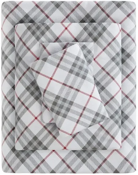 Olliix by True North by Sleep Philosophy Red Plaid Full Cozy Flannel 100% Cotton Flannel Printed Sheet Set