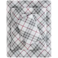 Olliix by True North by Sleep Philosophy Red Plaid Queen Cozy Flannel 100% Cotton Flannel Printed Sheet Set
