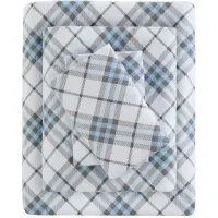 Olliix by True North by Sleep Philosophy Blue Plaid Full Cozy Flannel 100% Cotton Flannel Printed Sheet Set