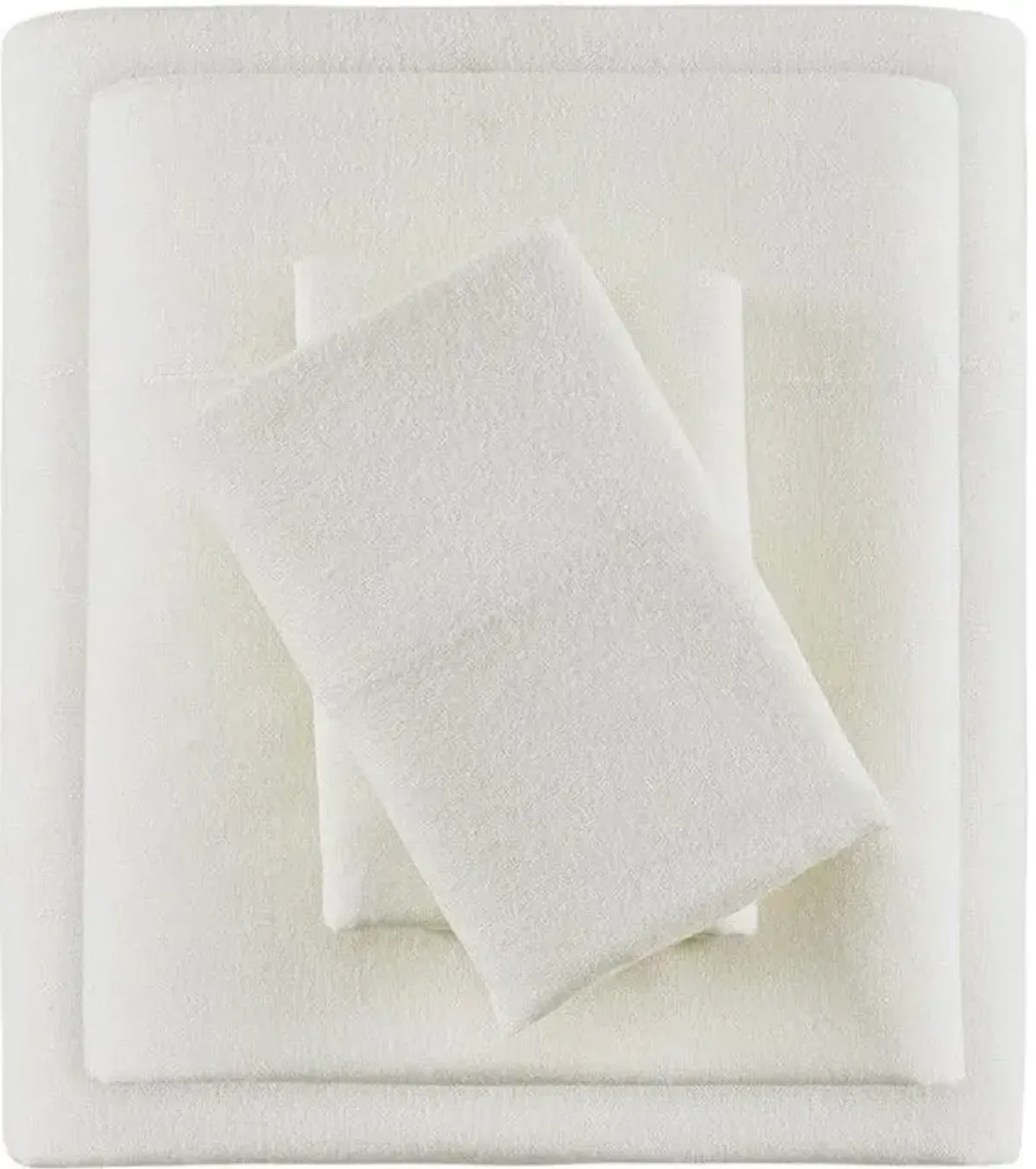 Olliix by True North by Sleep Philosophy Ivory Solid California King Cozy 100% Cotton Flannel Printed Sheet Set