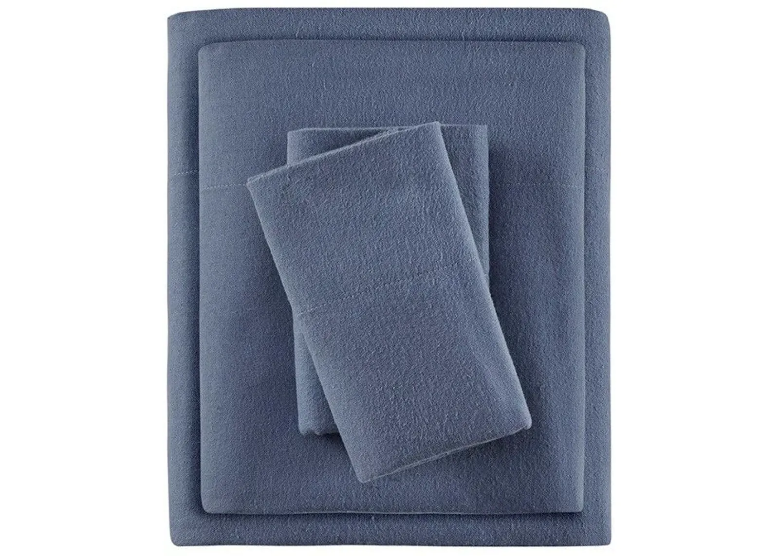 Olliix by True North by Sleep Philosophy Blue Solid Twin Cozy 100% Cotton Flannel Printed Sheet Set