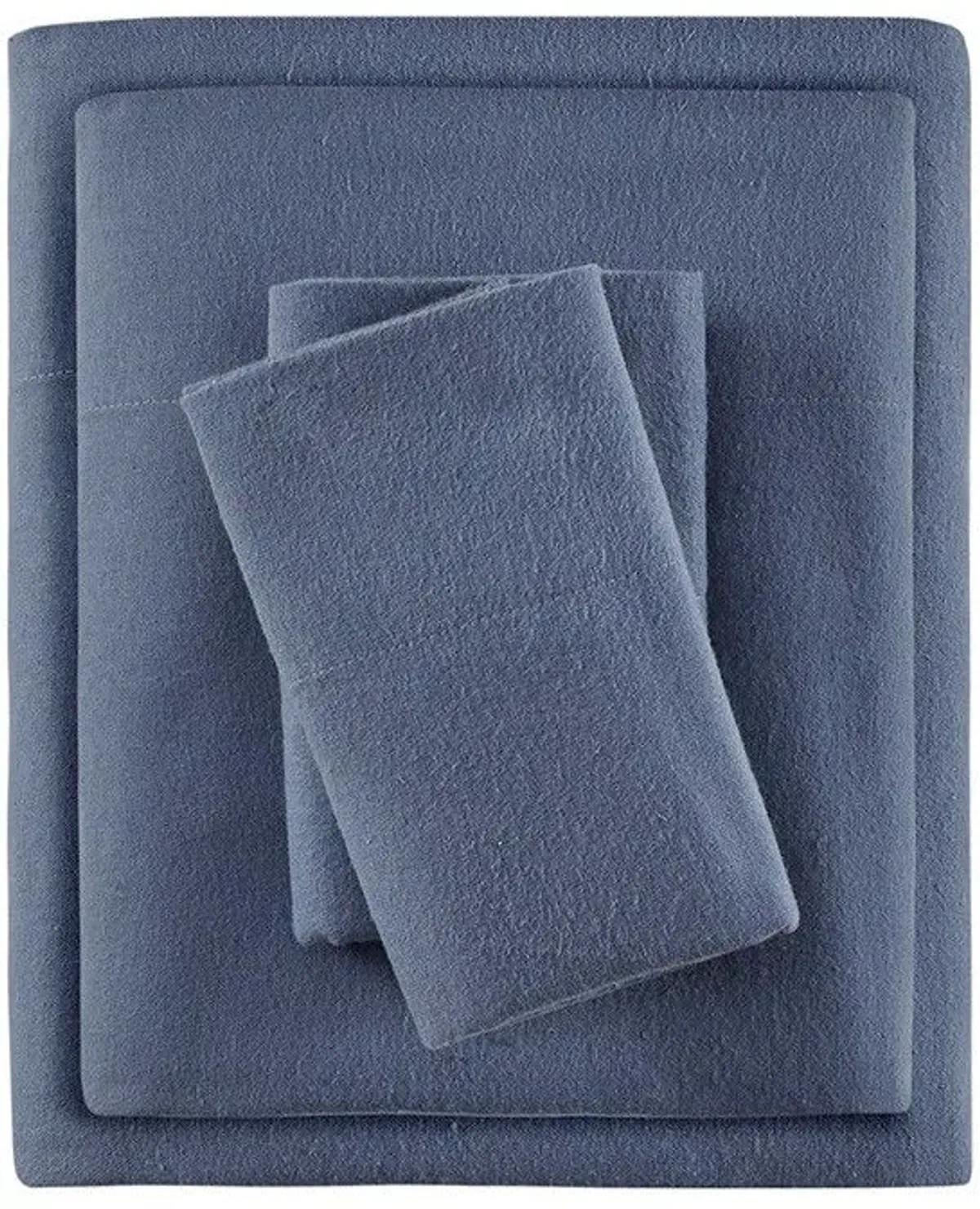 Olliix by True North by Sleep Philosophy Blue Solid Twin Cozy 100% Cotton Flannel Printed Sheet Set