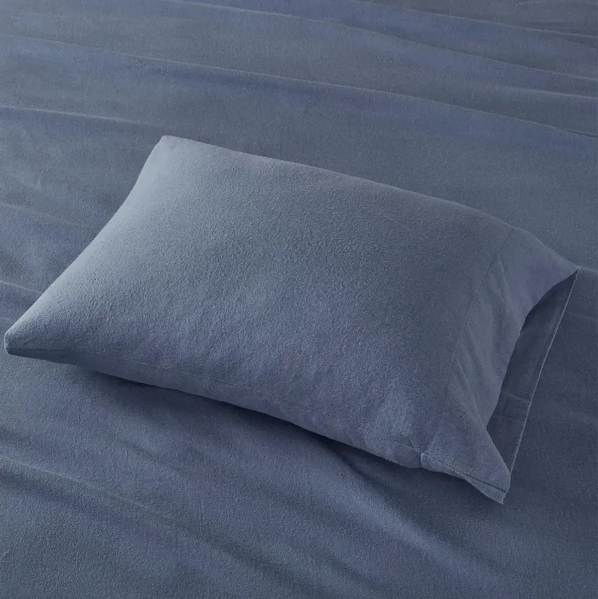 Olliix by True North by Sleep Philosophy Blue Solid Queen Cozy 100% Cotton Flannel Printed Sheet Set