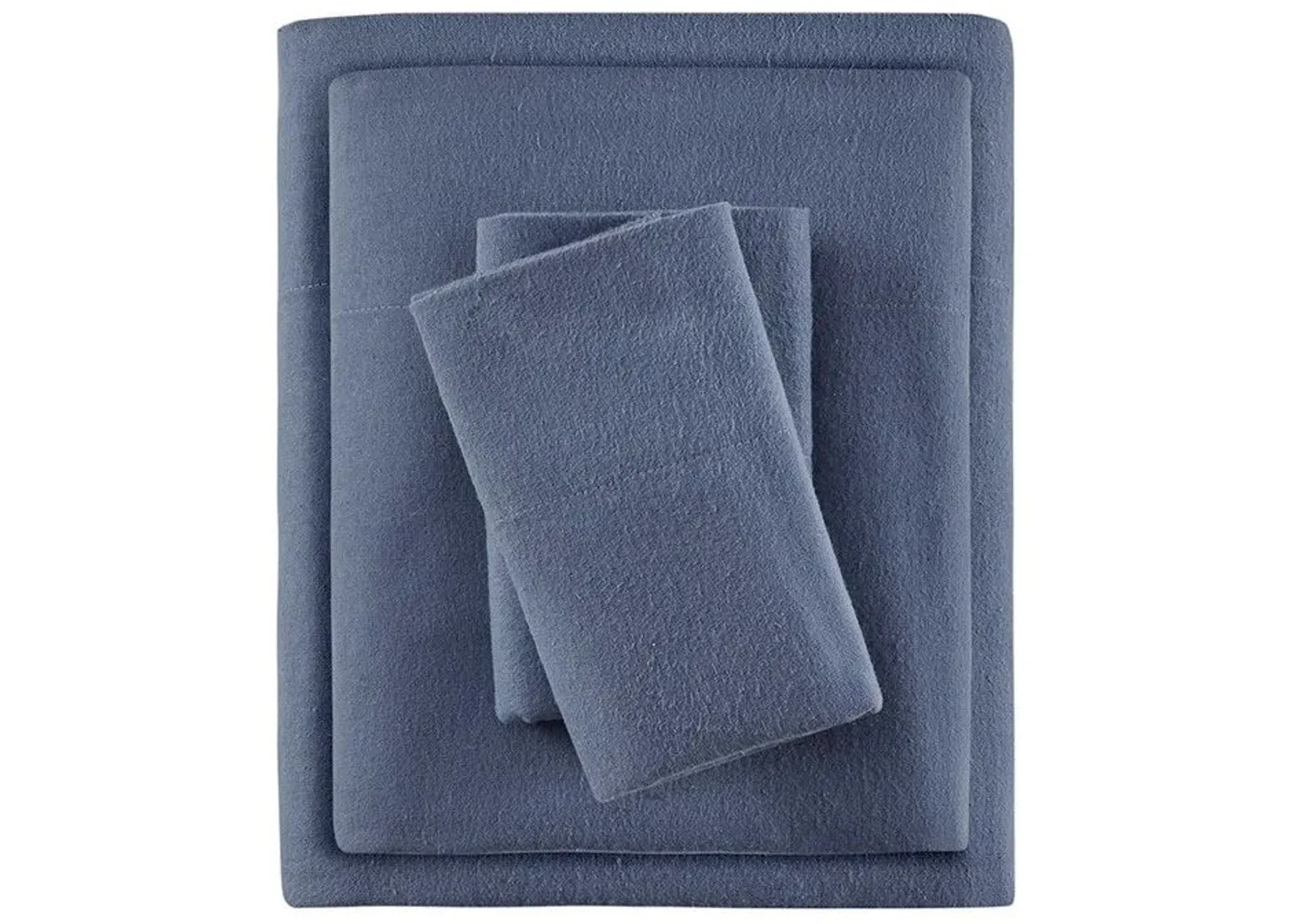 Olliix by True North by Sleep Philosophy Cozy Flannel Blue Solid King 100% Cotton Printed Sheet Set