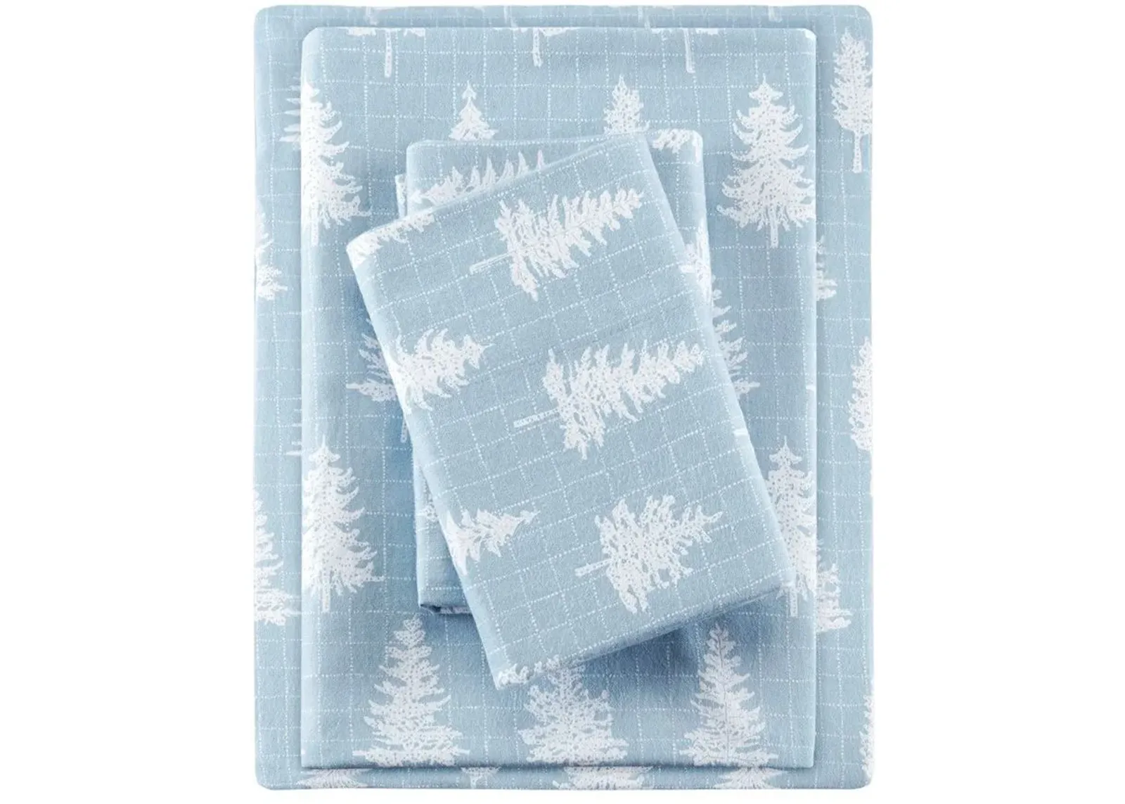 Olliix by True North by Sleep Philosophy Blue Forest Twin Cozy 100% Cotton Flannel Printed Sheet Set