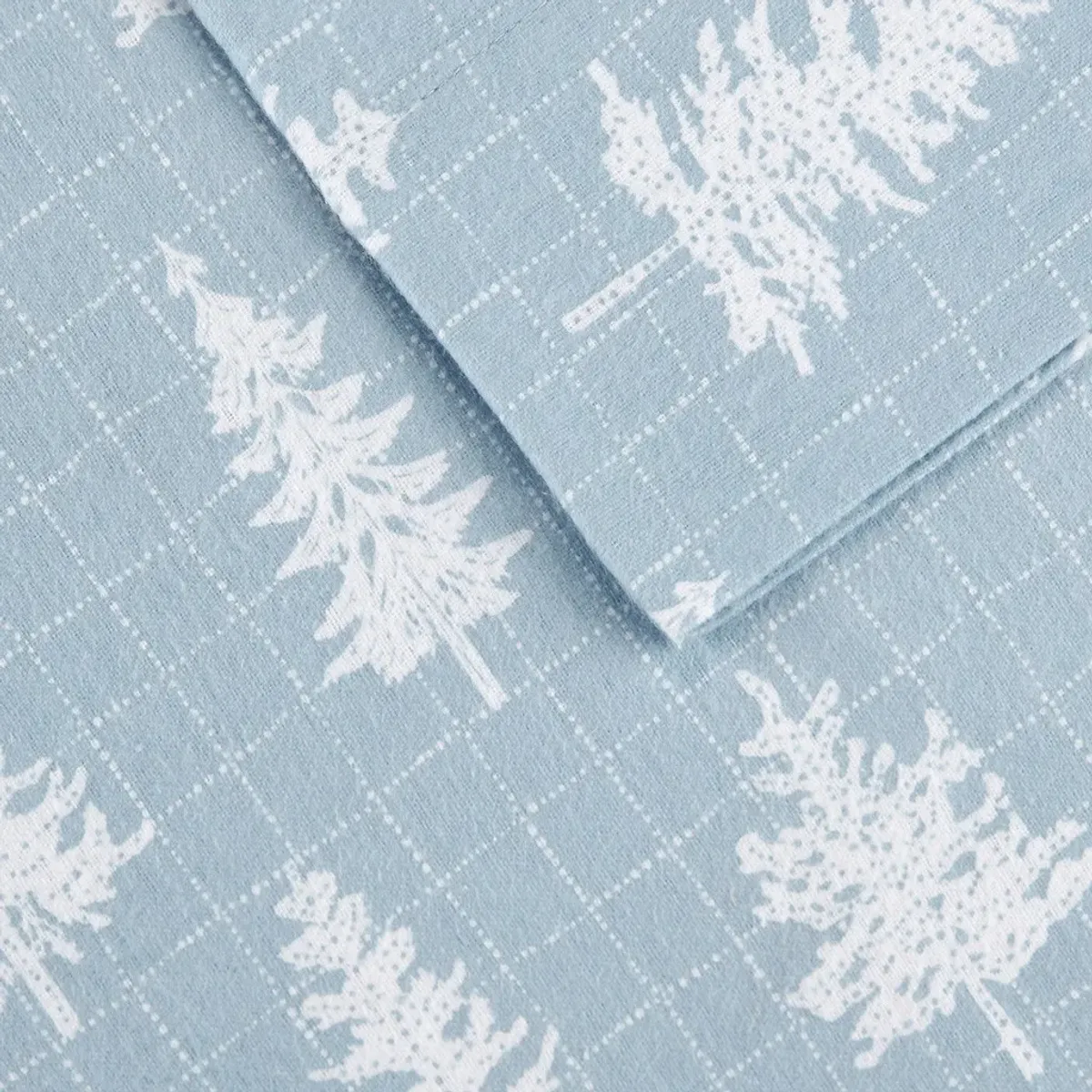 Olliix by True North by Sleep Philosophy Blue Forest Full Cozy 100% Cotton Flannel Printed Sheet Set