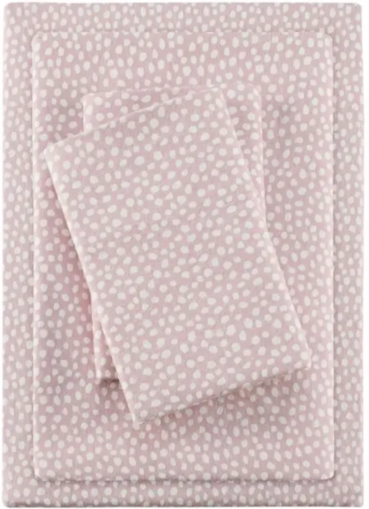 Olliix by True North by Sleep Philosophy Cozy Flannel Blush Dots Full Cotton Printed Sheet Set