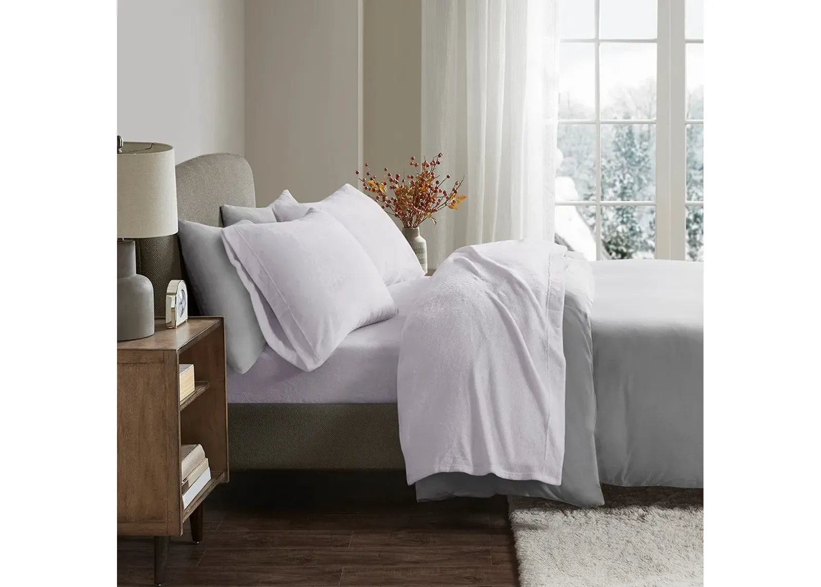 Olliix by True North by Sleep Philosophy Soloft Plush Lilac Twin Sheet Set