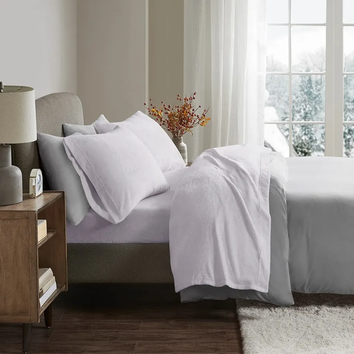 Olliix by True North by Sleep Philosophy Soloft Plush Lilac Twin Sheet Set