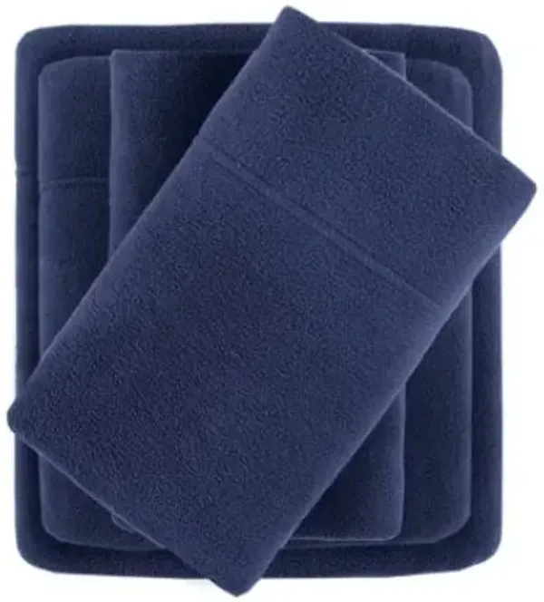 Olliix by True North by Sleep Philosophy Micro Fleece Navy Full Sheet Set